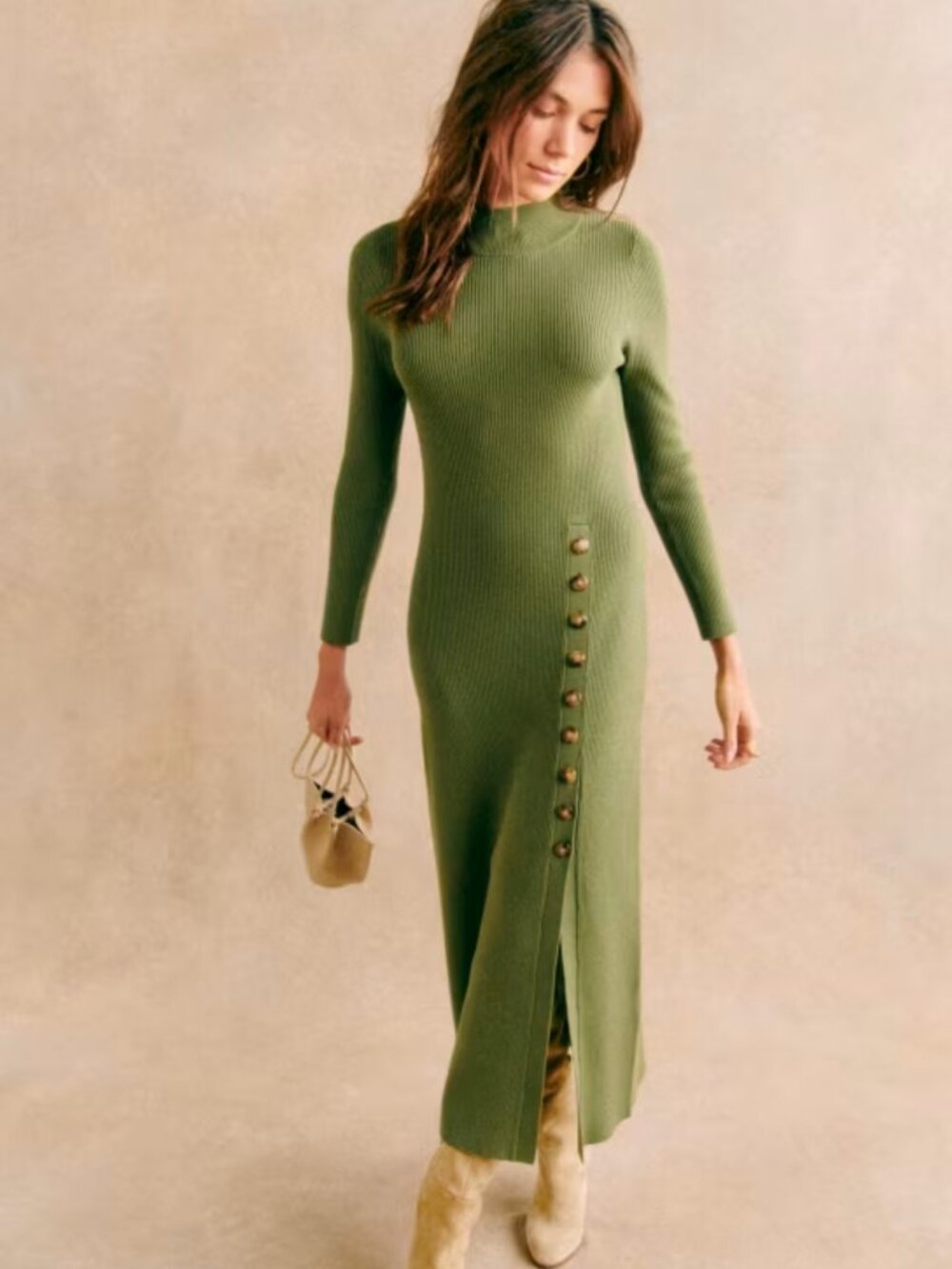 Sézane Harper Dress - Light Green Medium